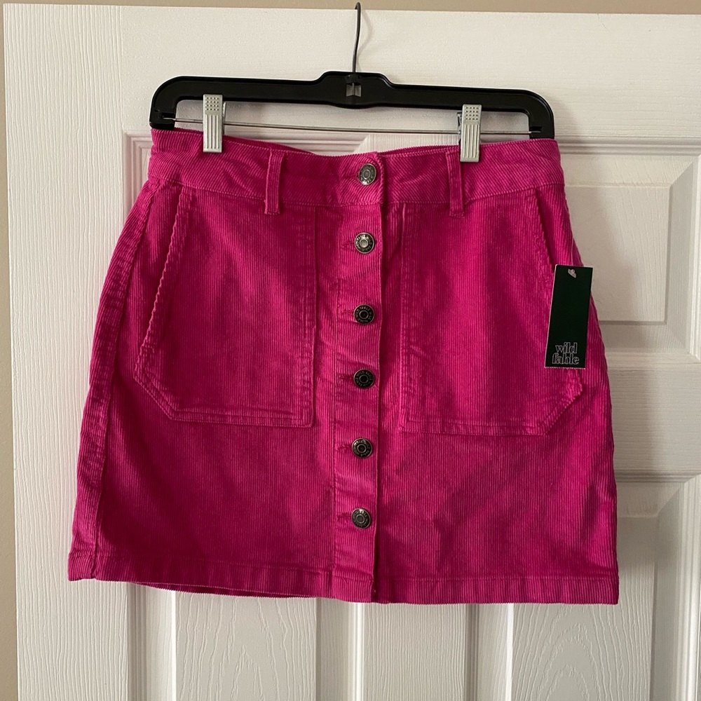 MIDI corduroy skirt